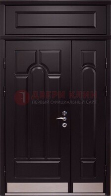 Парадная дверь с металлическими вставками ДПР-47 и фрамугой в Мытищах