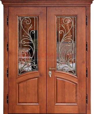 Влагостойкая стальная парадная дверь с декоративными вставками ДПР-59 в Мытищах