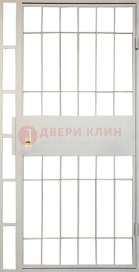 Железная решетчатая дверь в белом цвете ДР-19 в Мытищах