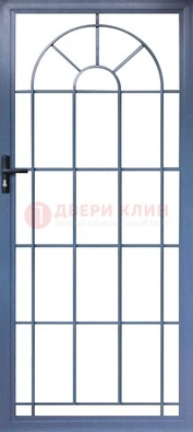Синяя металлическая решетчатая дверь ДР-28 в Мытищах