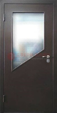 Стальная дверь со стеклом ДС-5 в кирпичный коттедж в Мытищах