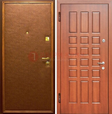 Коричневая входная дверь с винилискожей ДВ-16 в Мытищах