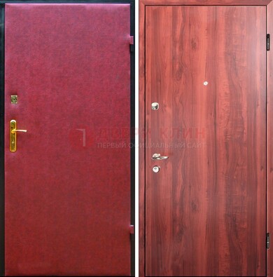Красная входная дверь с винилискожей ДВ-30 в Мытищах