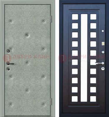 Серая железная дверь с винилискожей ДВ-40 в Мытищах