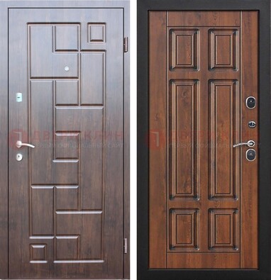 Металлическая коричневая дверь с виноритом и филенкой ДВТ-137 в Сергиевом Посаде