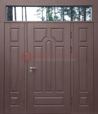 Парадная металлическая дверь с виноритом и стеклом ДВТ-167 