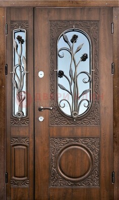 Железная дверь с виноритом и ковкой ДВТ-180 в Мытищах