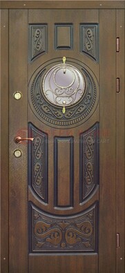 Одностворчатая входная дверь с виноритом и стеклом ДВТ-193 в Мытищах