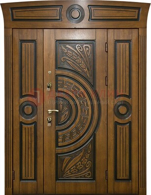 Парадная входная дверь с виноритом и узором ДВТ-194 в Мытищах
