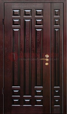 Коричневая металлическая дверь с виноритом ДВТ-20 в Мытищах