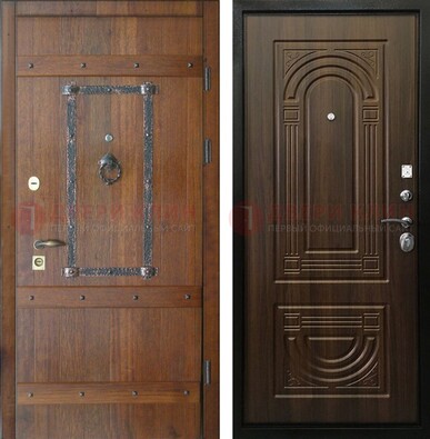 Темная стальная дверь с виноритом ДВТ-232 в Мытищах