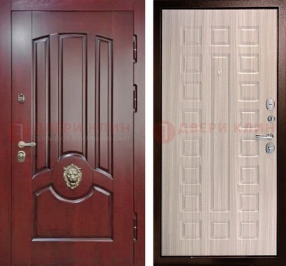 Темно-красная входная дверь с виноритом ДВТ-234 в Сергиевом Посаде