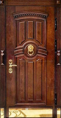 Входная дверь с виноритом в коричневом цвете ДВТ-236 в Мытищах