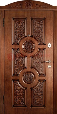 Коричневая входная дверь с виноритом ДВТ-41 в Мытищах