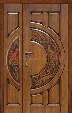 Коричневая входная дверь с виноритом ДВТ-5 в Мытищах