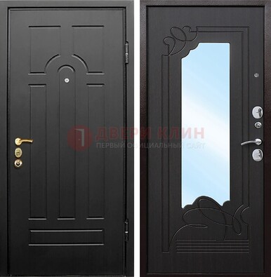 Входная стальная дверь с МДФ Венге и зеркалом ДЗ-56 в Мытищах