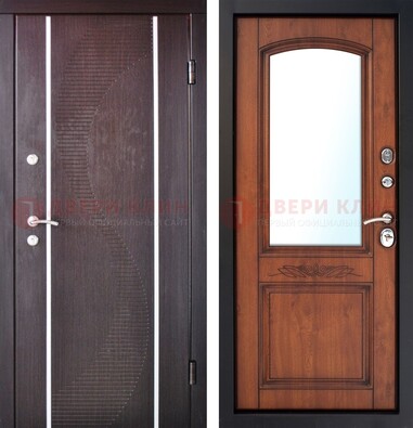 Входная дверь с МДФ и МДФ внутри с зеркалом ДЗ-88 в Мытищах