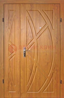 Полуторная металлическая дверь с МДФ золотой дуб ПЛ-17 в Сергиевом Посаде