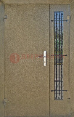 Тамбурная дверь Порошок со стеклом и ковкой ПЛ-20 в Мытищах