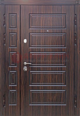 Коричневая двухцветная стальная дверь ПЛ-6 в Сергиевом Посаде